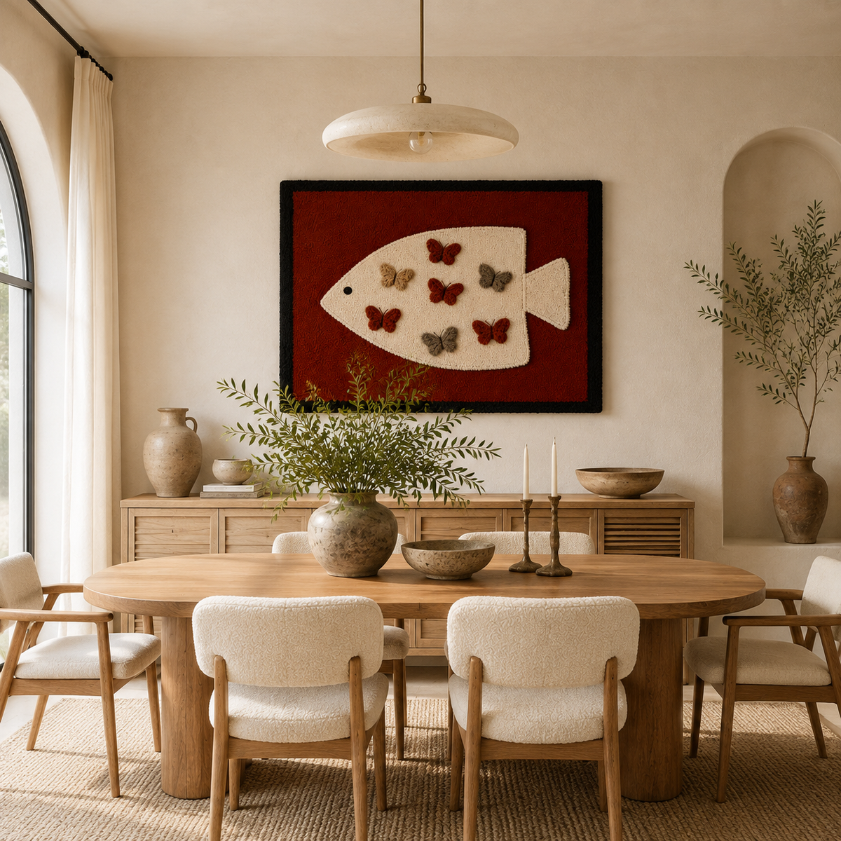 Night Elephants wall art by Hewn Earth featuring a serene scene of elephants under moonlight, suitable for bedroom or living room decor.