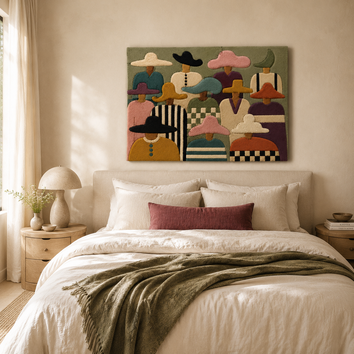 Three blue fish wall art by Hewn Earth featuring a vibrant, artistic depiction of swimming fish on a textured background.