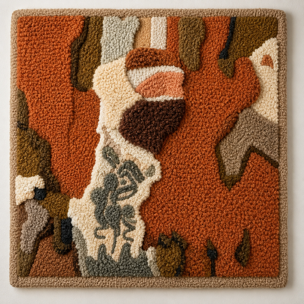 Hewn Earth Gathering of Hats wall art featuring a colorful collection of hats displayed on a wall.