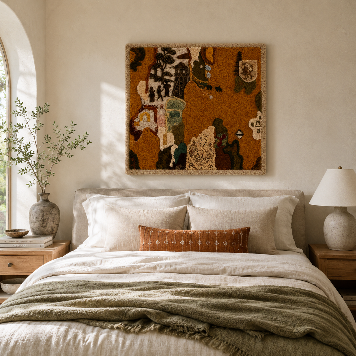 Hewn Earth Orchard Deer wall art featuring a detailed deer illustration on a neutral background.