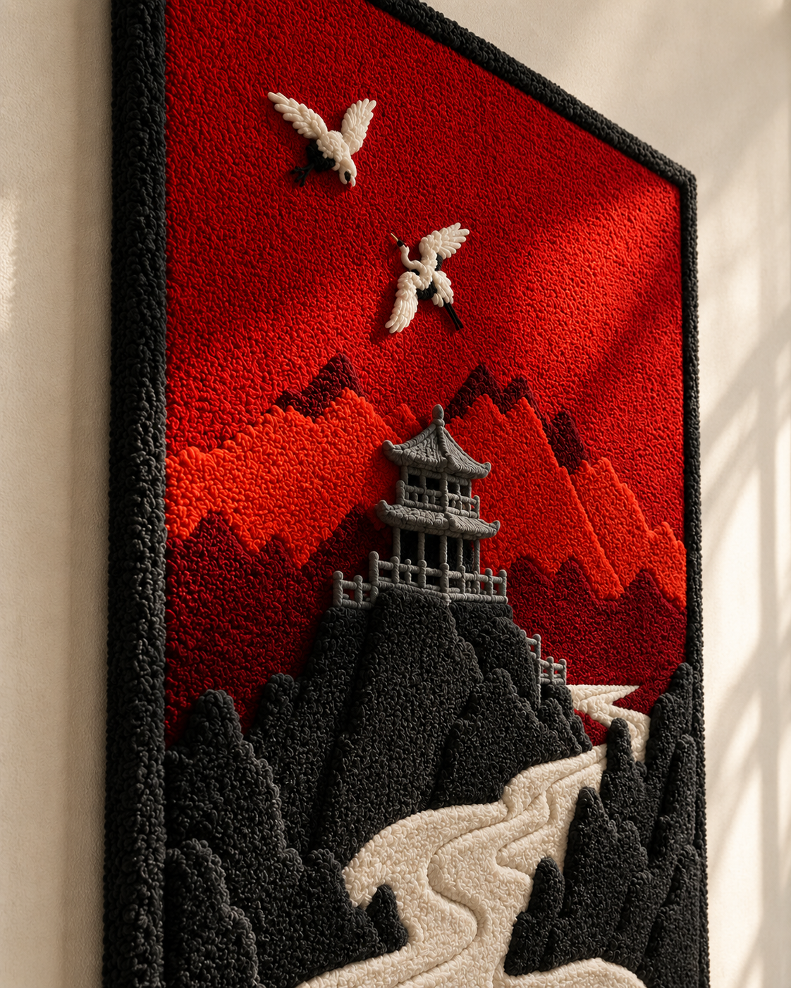 Blue Folk Medallion wall art by Hewn Earth featuring intricate folk-inspired patterns in vibrant blue tones.