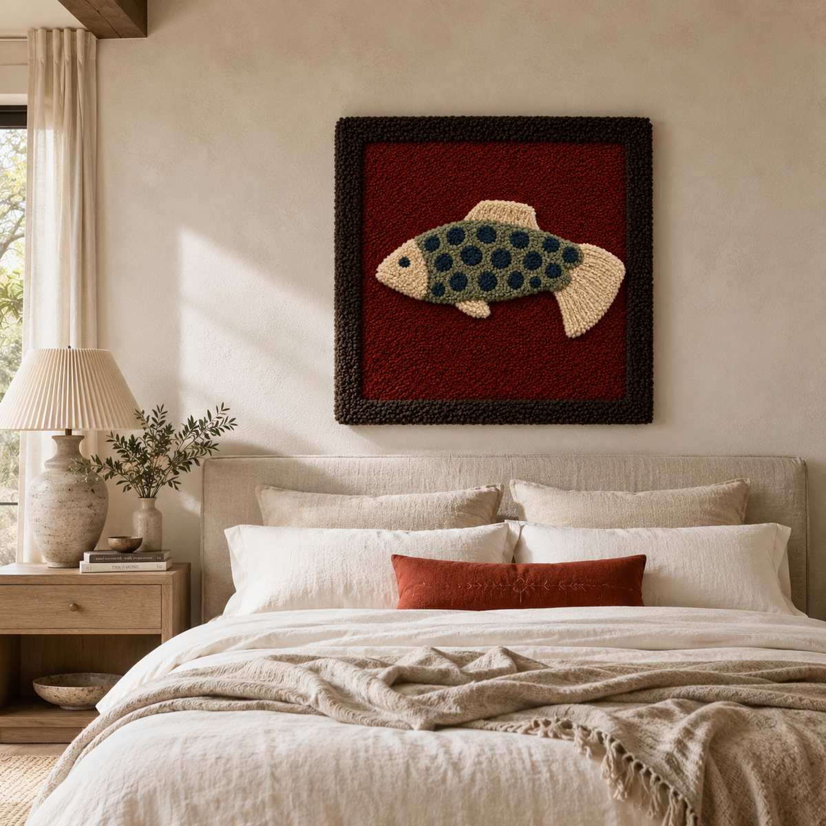 Colorful Village Tapestry wall art by Hewn Earth featuring detailed scenic artwork for home decor.