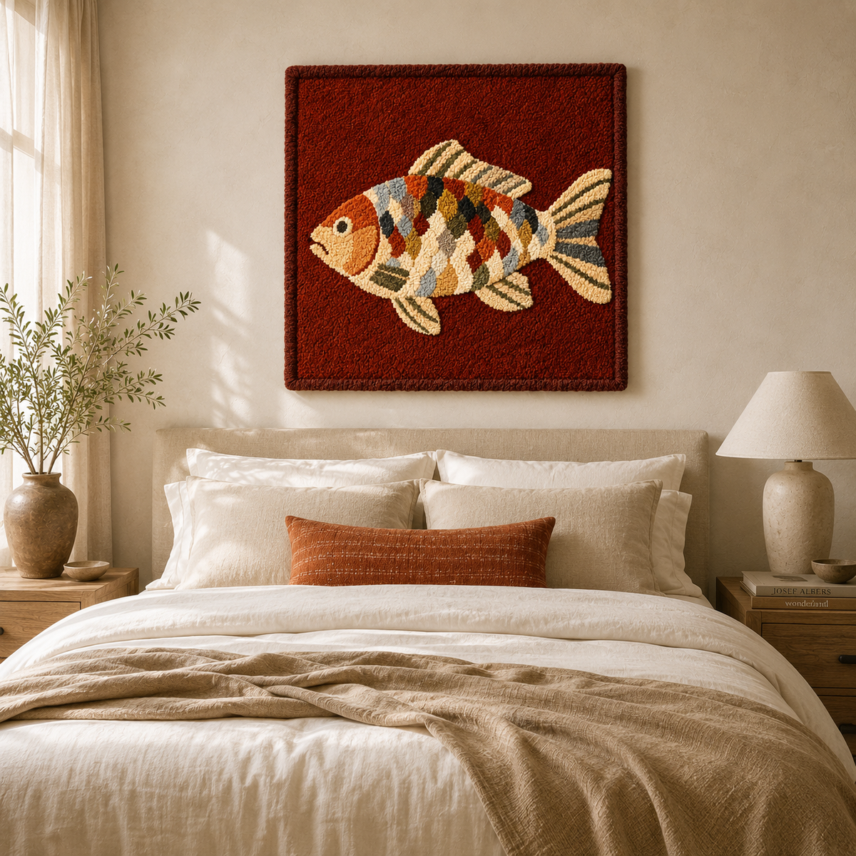 Hewn Earth Cloud Garden Red wall art featuring vibrant red clouds and abstract nature-inspired design for modern interior decor.