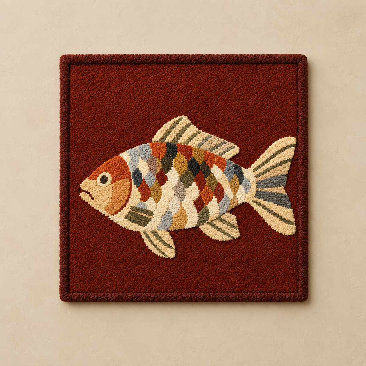 Hewn Earth Cloud Garden Red wall art features a vibrant red cloud design on a textured surface for modern interior decor.