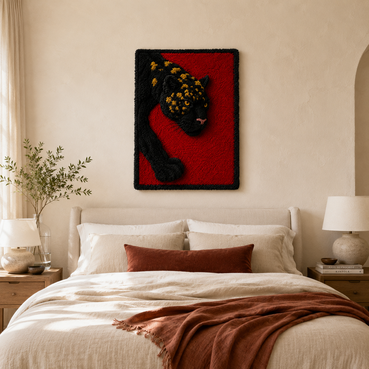 Hewn Earth Forest River wall art featuring a serene landscape scene with trees and flowing water in earthy tones.