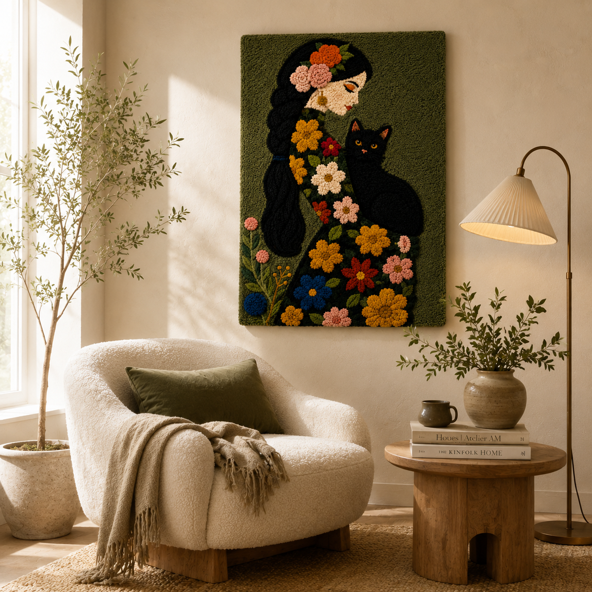 Colorful striped fish wall art by Hewn Earth, featuring vibrant painted stripes on a decorative fish-shaped wall decor piece.