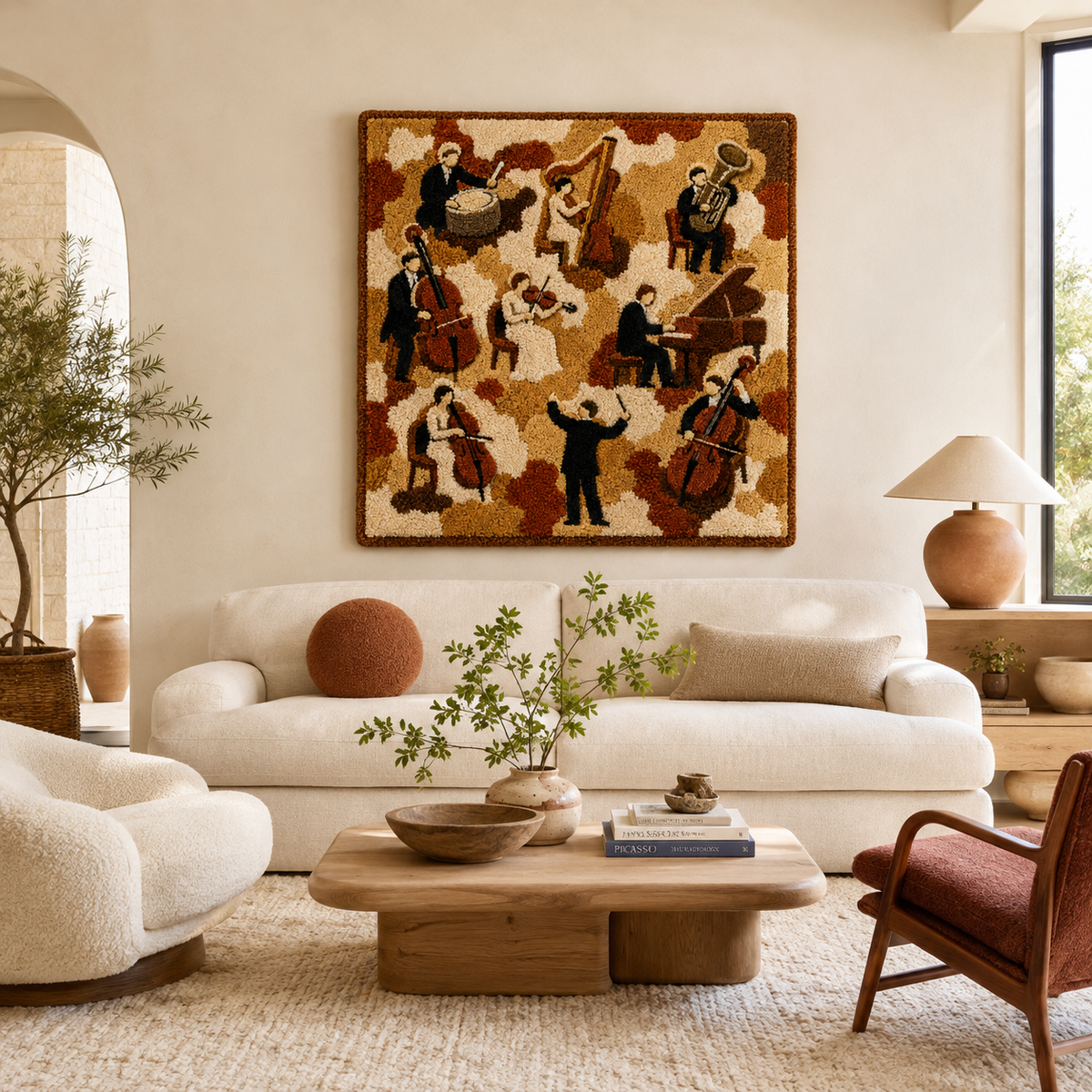 Italian Hills wall art by Hewn Earth featuring a scenic landscape with rolling hills and vibrant colors.