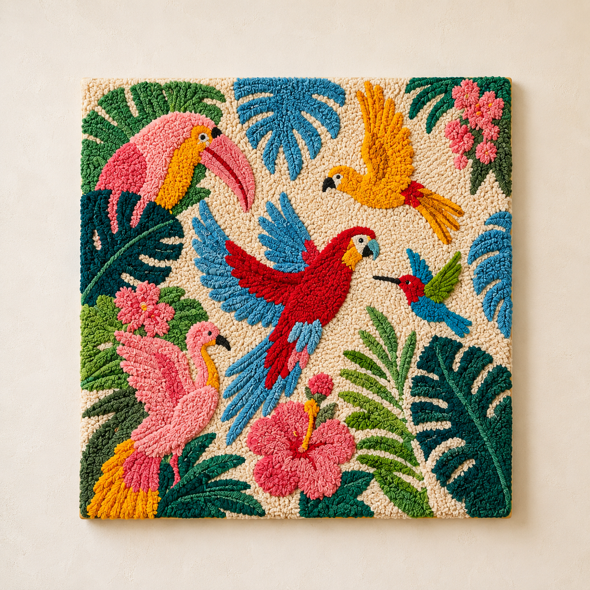 Colorful floral panther wall art by Hewn Earth featuring vibrant flowers and a sleek feline silhouette on a neutral background.