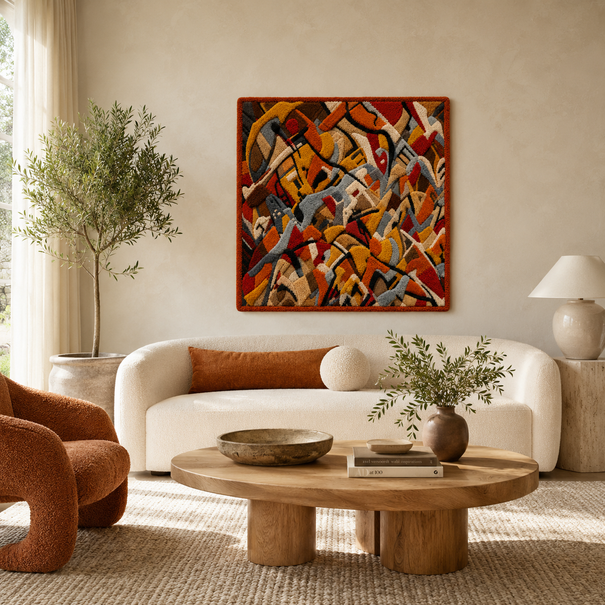 Colorful Jazz Cats wall art by Hewn Earth featuring vibrant cat illustrations on a decorative wall art piece.