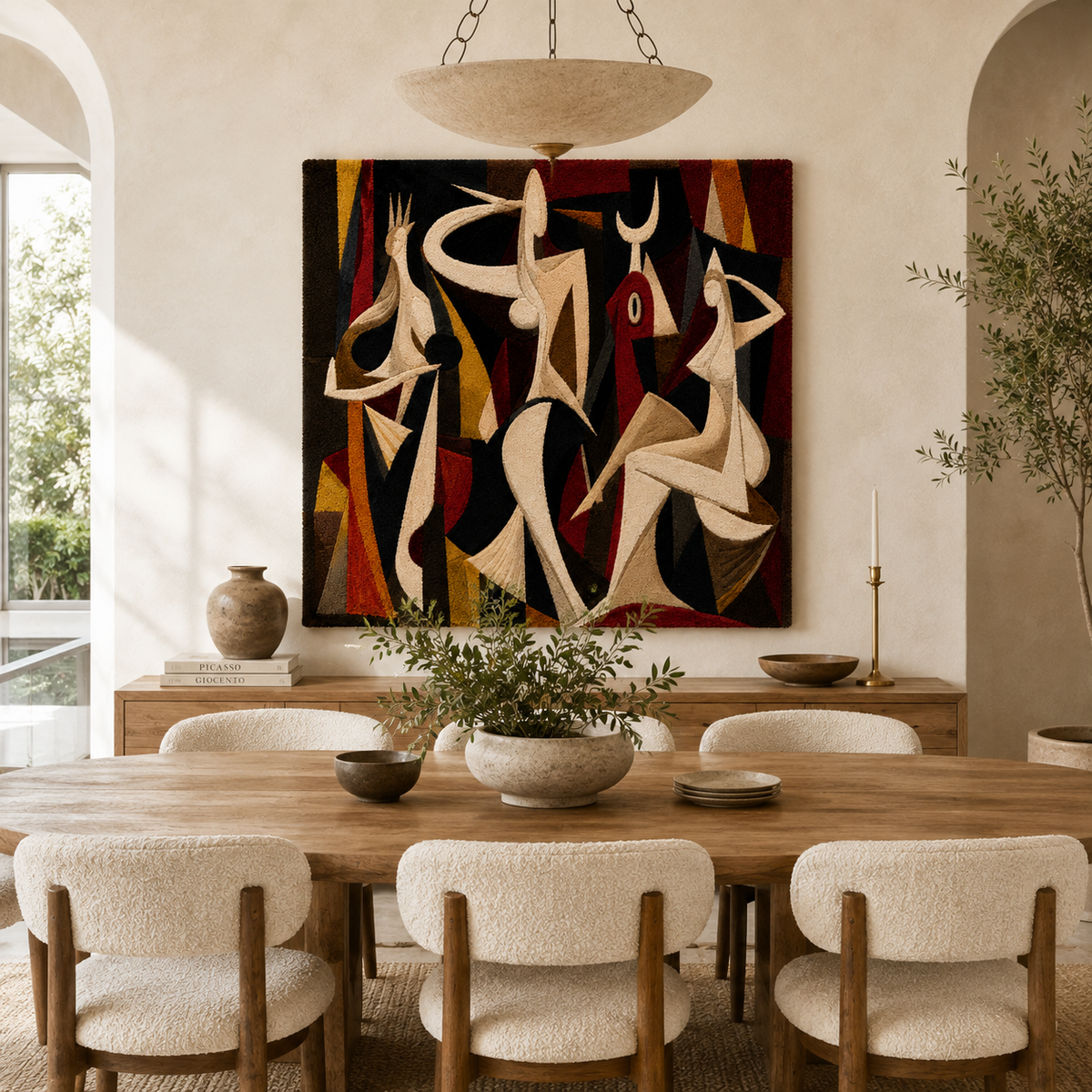Hewn Earth Graphic Maze wall art featuring intricate geometric black and white maze design on a canvas or print.