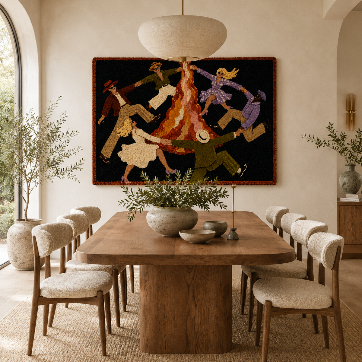 Yellow cat wall art by Hewn Earth featuring a vibrant, stylized feline illustration on a neutral background.