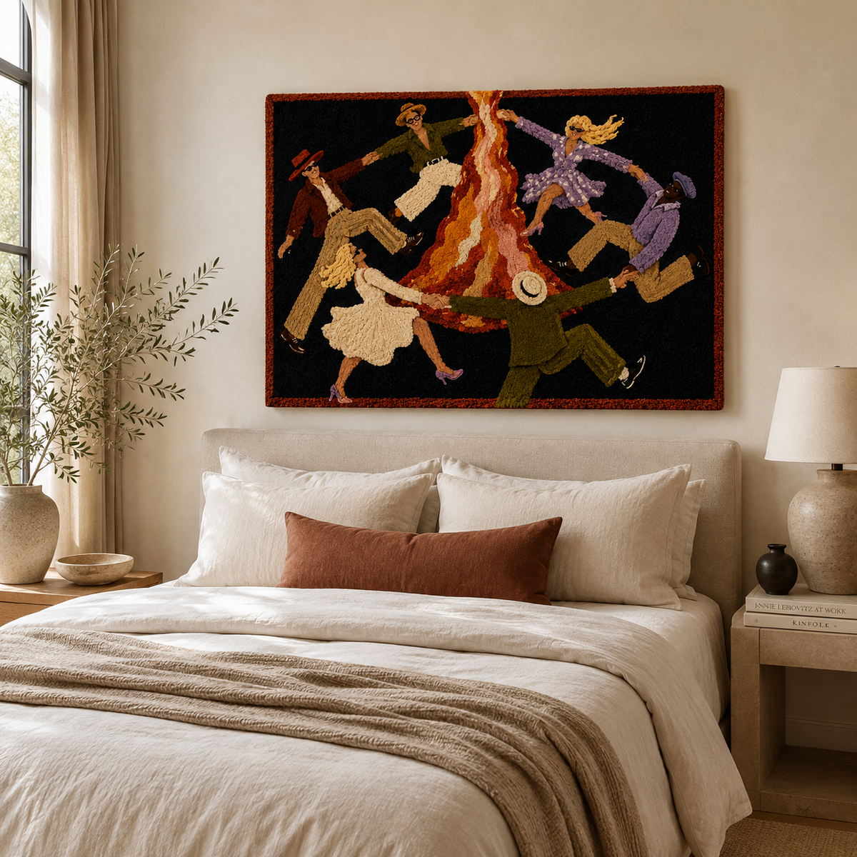 Yellow cat wall art by Hewn Earth, vibrant feline illustration on a neutral background.