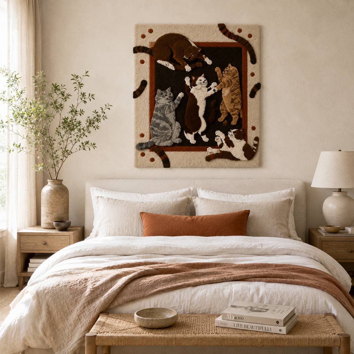 Colorful painted horses wall art by Hewn Earth featuring vibrant, detailed horse illustrations on a canvas.