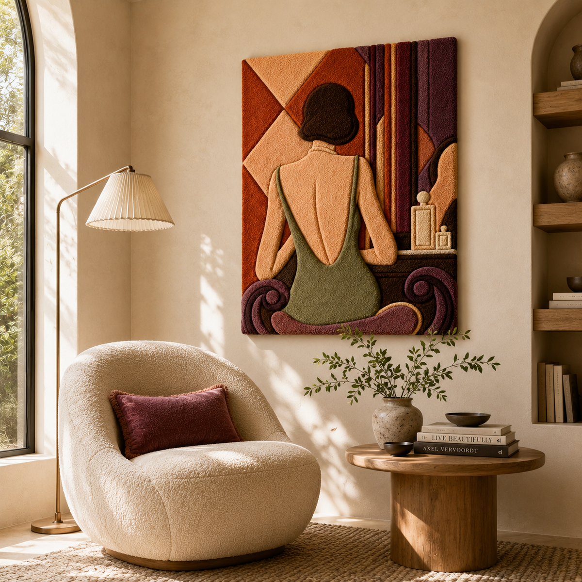 Hewn Earth Dancing Figures wall art showing abstract metal sculptures of dancing human figures in a modern wall decor setting.