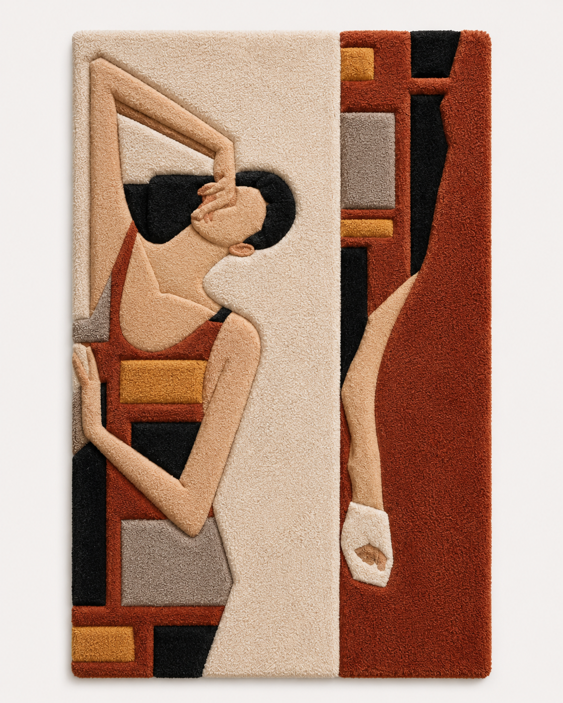 Hewn Earth Campfire Dance wall art featuring a vibrant, artistic depiction of a campfire scene in a modern, colorful style.