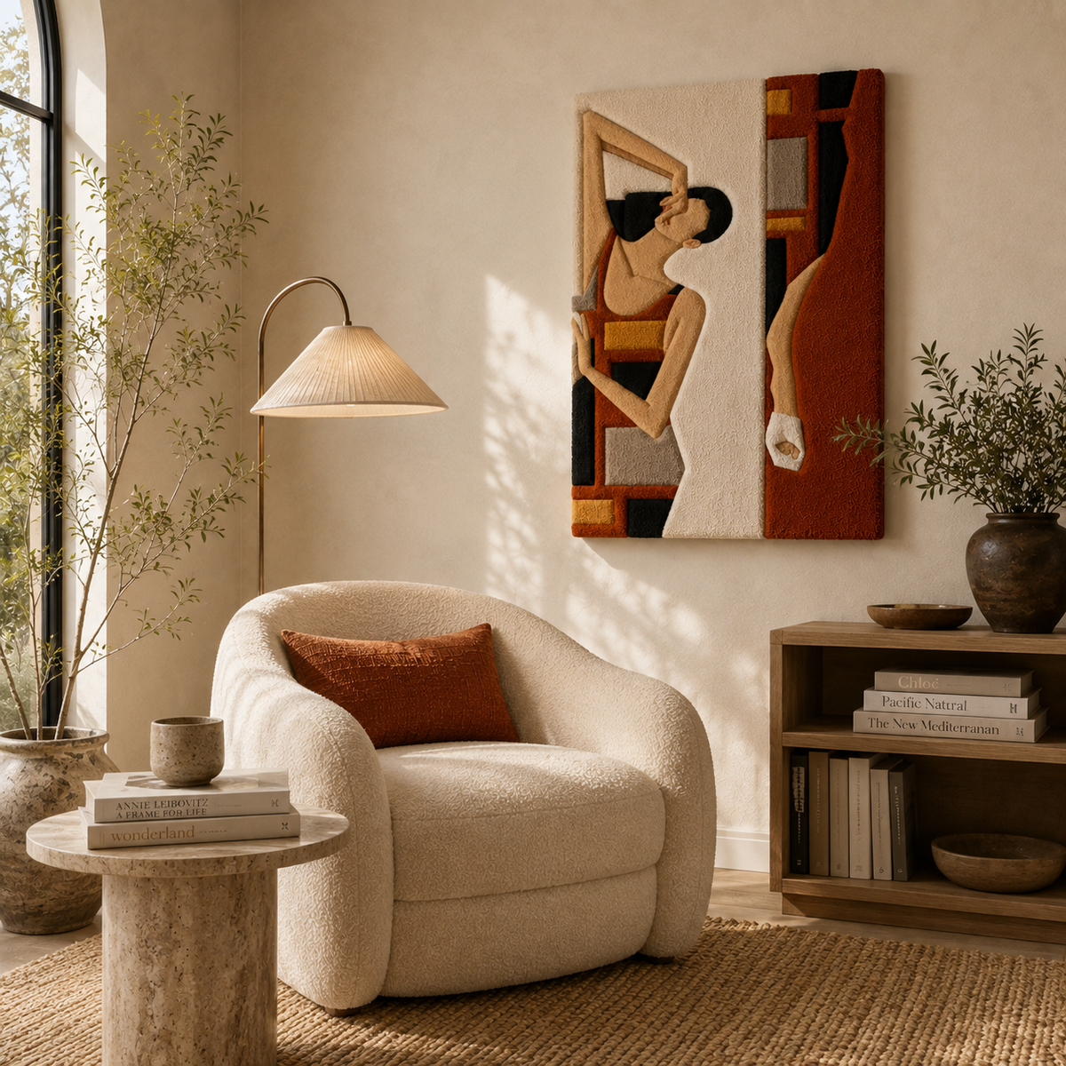Hewn Earth Campfire Dance wall art featuring vibrant, abstract design with warm tones, perfect for rustic or modern home decor.