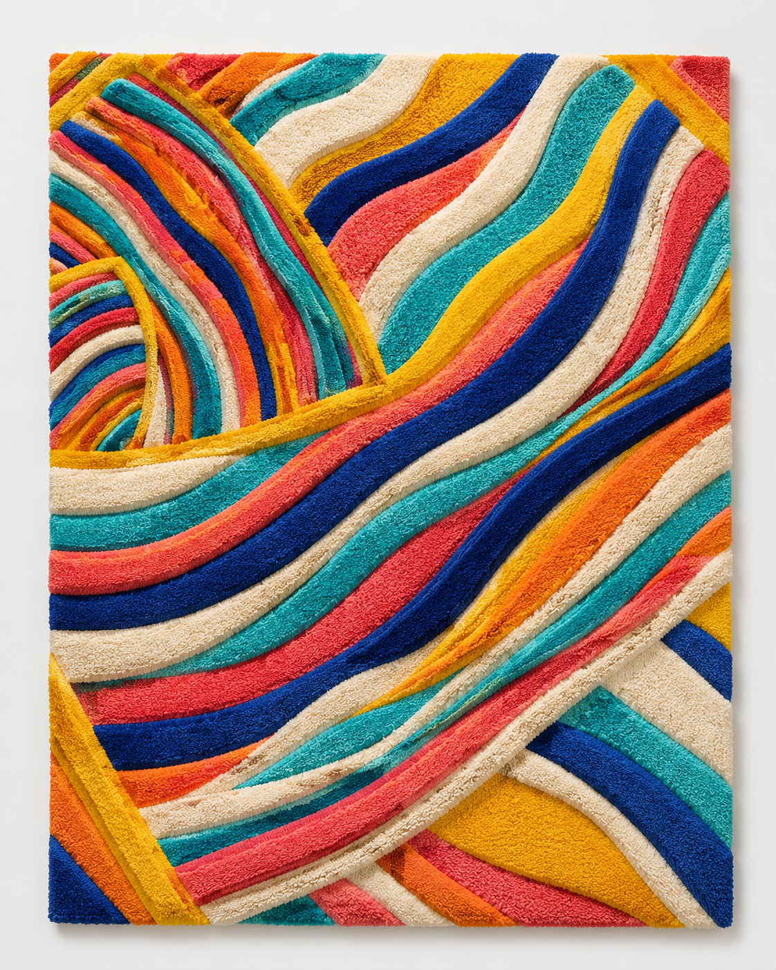 Hewn Earth Cat Gathering wall art featuring a colorful, artistic depiction of cats sitting together on a vibrant background.