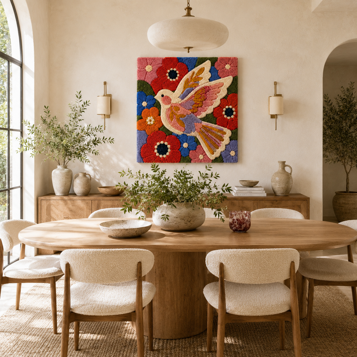 Folded landscape wall art by Hewn Earth showing textured, natural earth tones with a folded paper design.