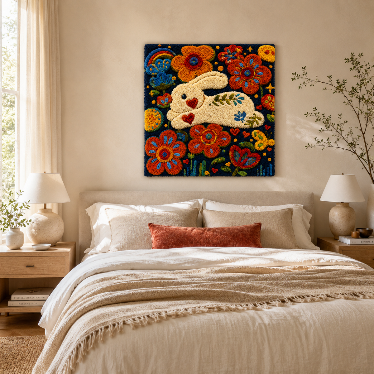 Colorful Rainbow Current wall art by Hewn Earth featuring vibrant, abstract rainbow designs on a textured surface.