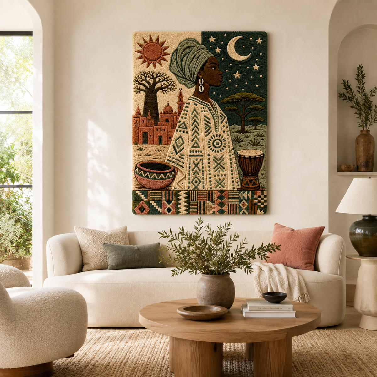 Two Friends wall art by Hewn Earth, featuring a detailed illustration of two characters in a natural setting.