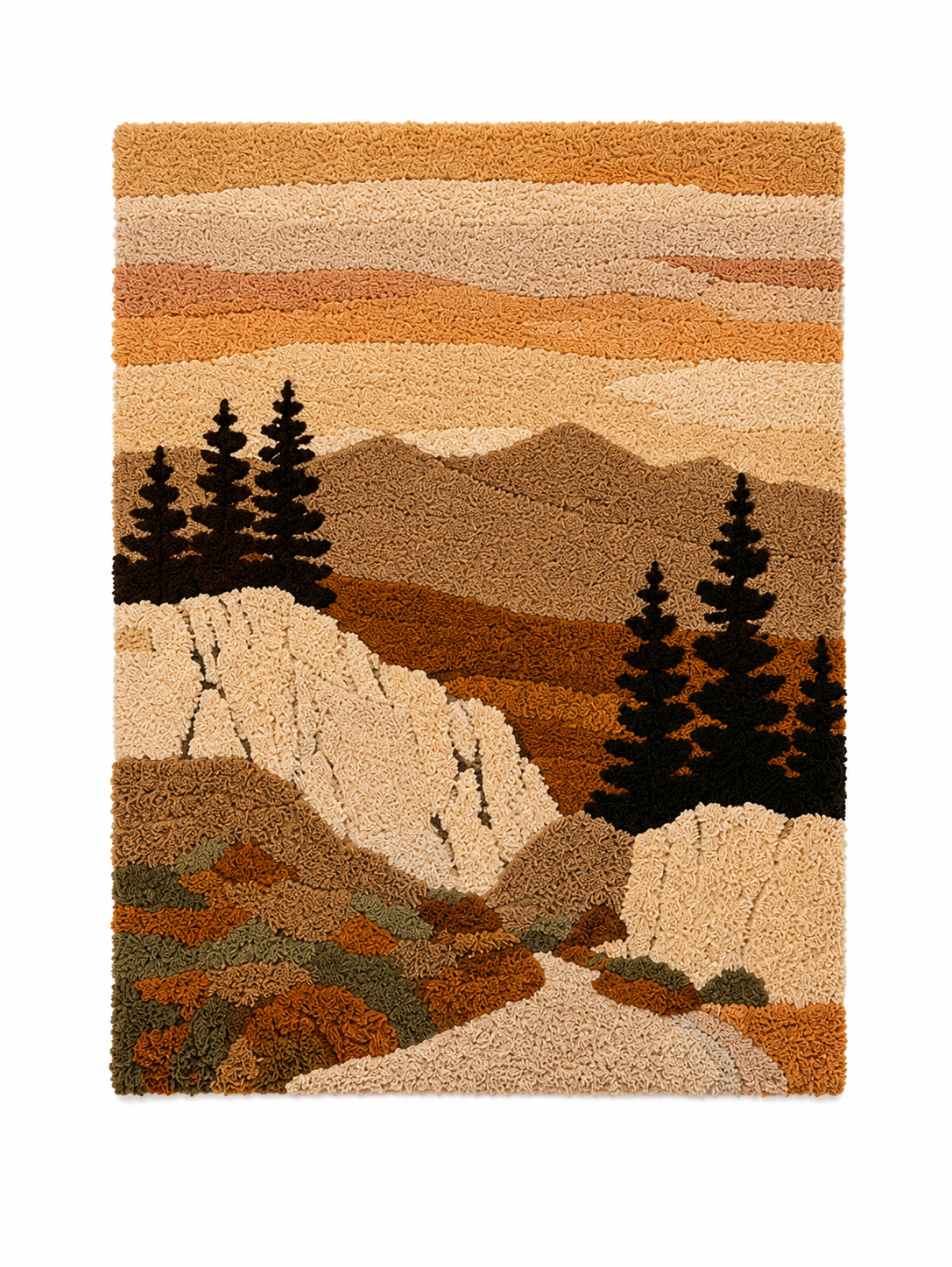 Hewn Earth Wine at Dusk wall art featuring a serene vineyard scene with warm tones and artistic brushstroke details.