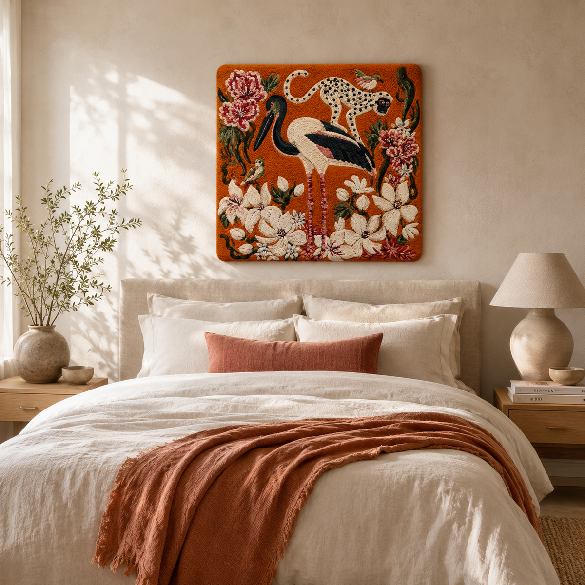 Moonlit Drummer Hewn Earth wall art featuring a serene drummer silhouette against a moonlit backdrop on a textured canvas.