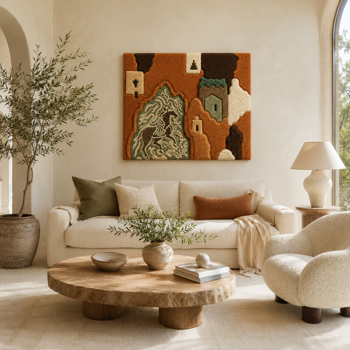 Mountain Pine wall art by Hewn Earth, featuring a detailed illustration of pine trees on a natural background.