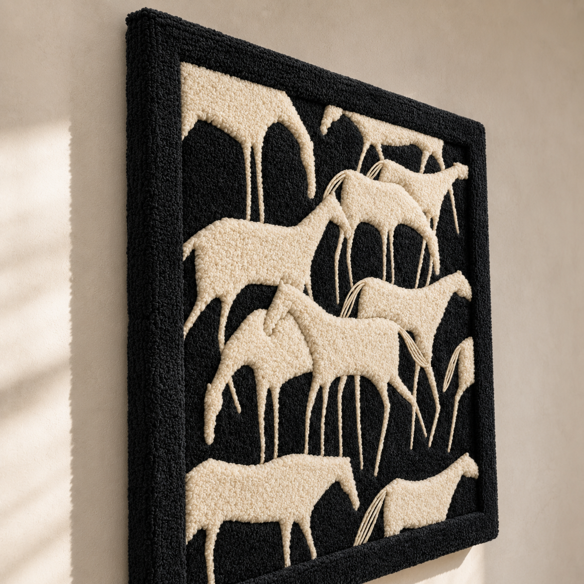 Wavy Sunset wall art by Hewn Earth featuring a vibrant, abstract sunset design with flowing waves of warm colors.