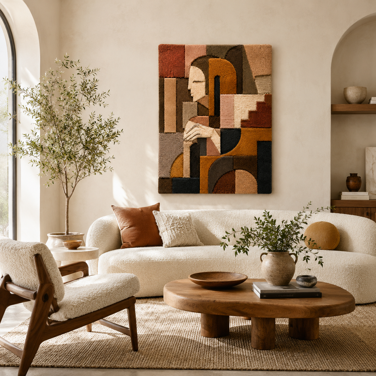 Hewn Earth Mountain Estate wall art depicting a scenic mountain landscape in earthy tones, ideal for rustic home decor