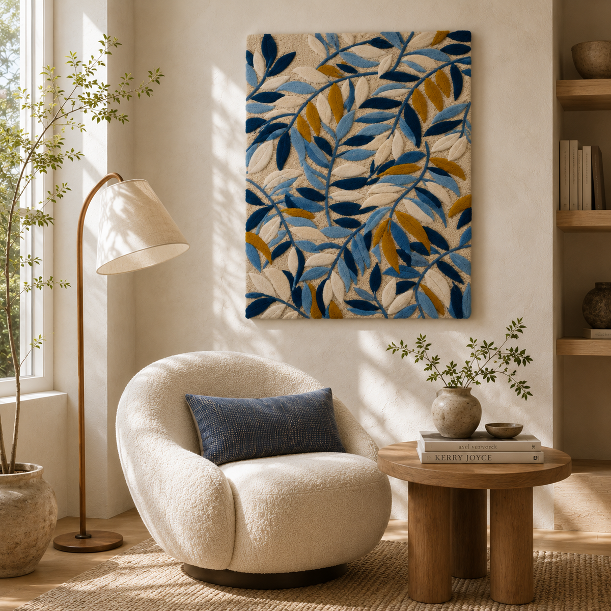 Hewn Earth Cubist Profile wall art featuring geometric abstract design in neutral tones, ideal for modern home decor.