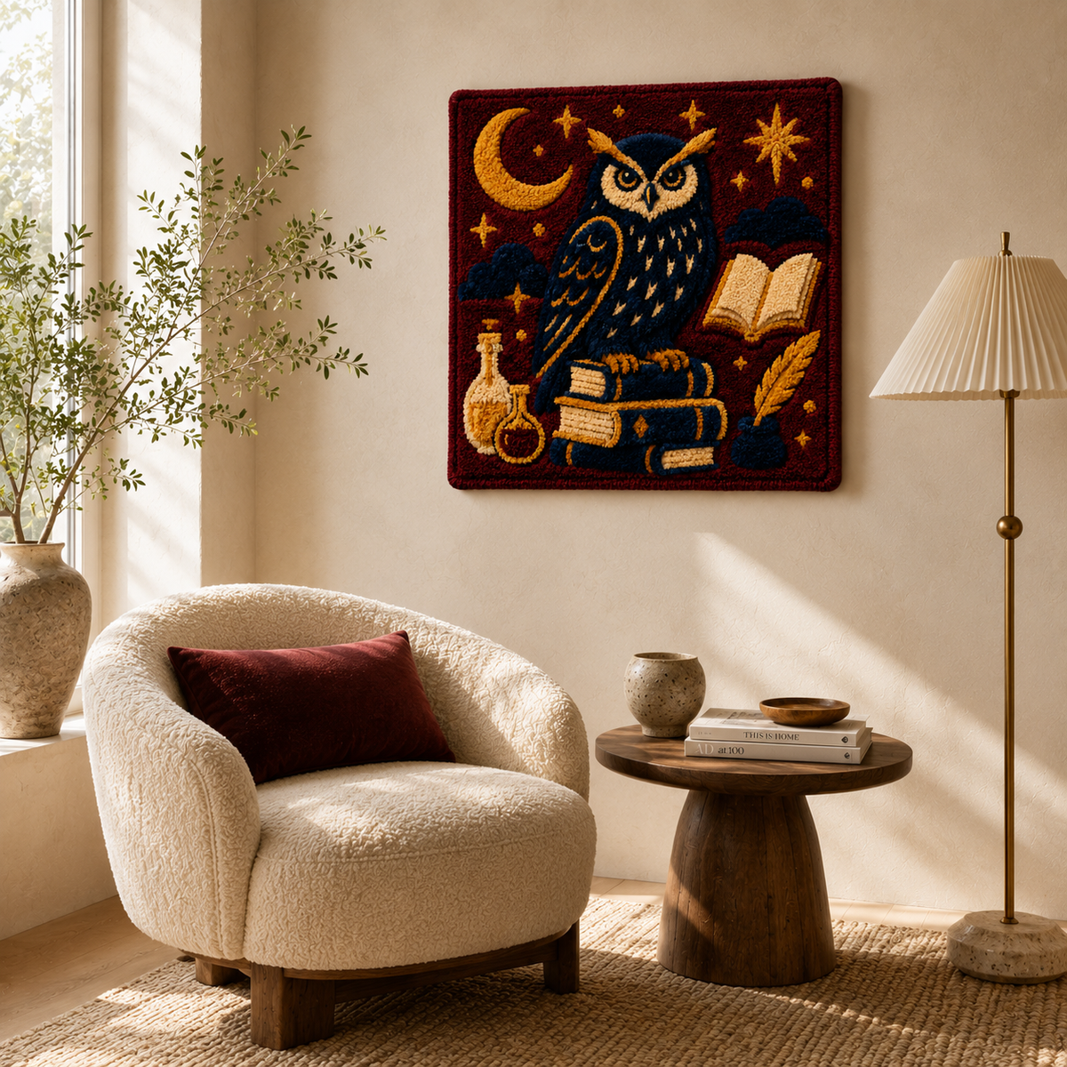 Hewn Earth Ember Nightfall wall art featuring a vibrant, abstract design with fiery orange and deep black hues.