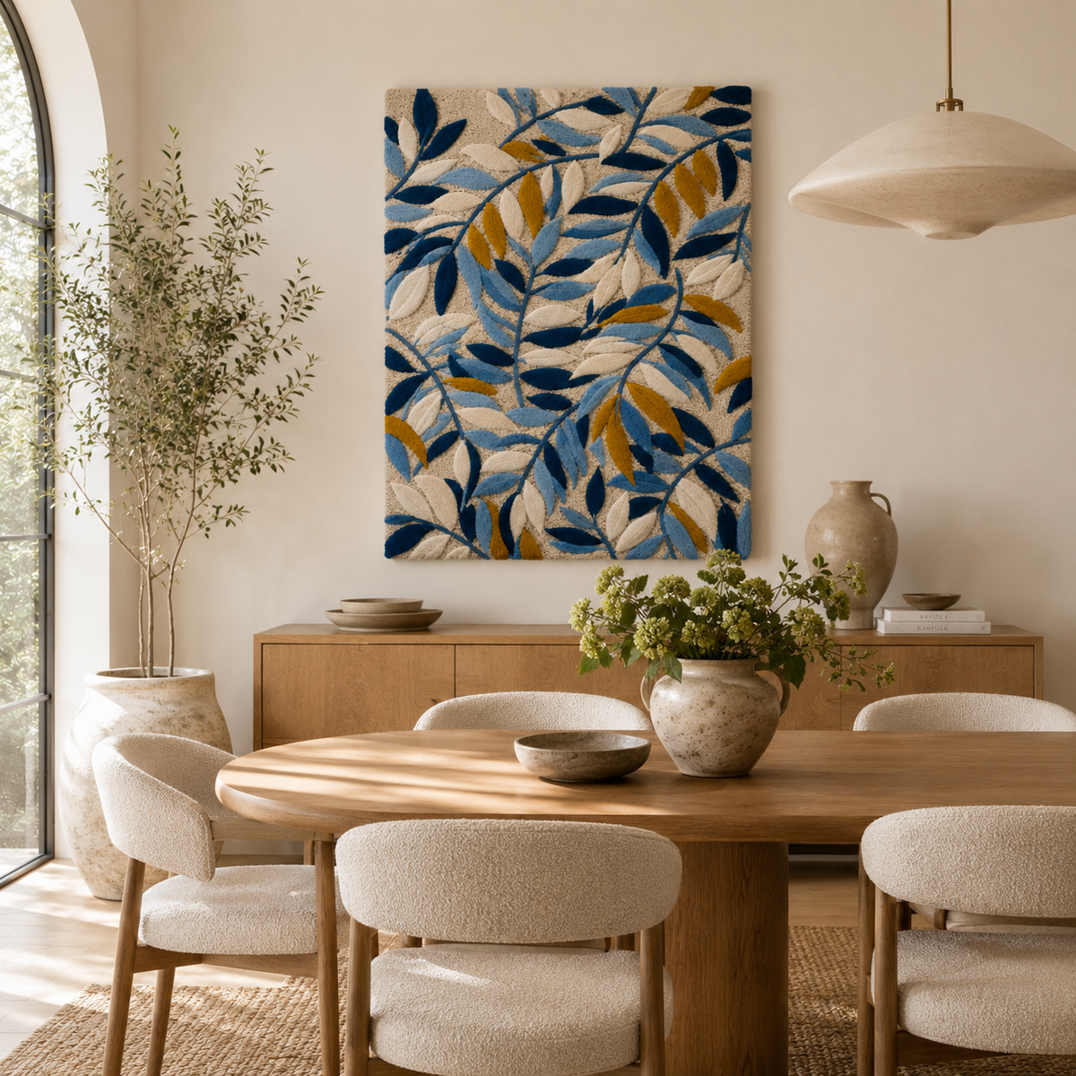 Hewn Earth Gilded Uplands wall art featuring a textured landscape design in gold tones, suitable for modern home decor.