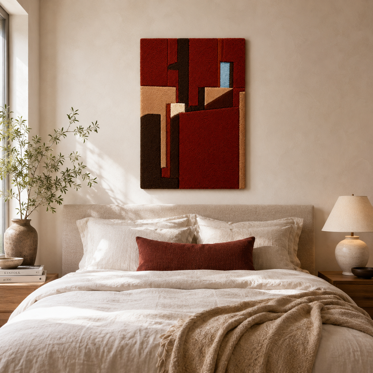 Hewn Earth Afterglow Kingfisher wall art depicting a vibrant kingfisher bird on a natural background.
