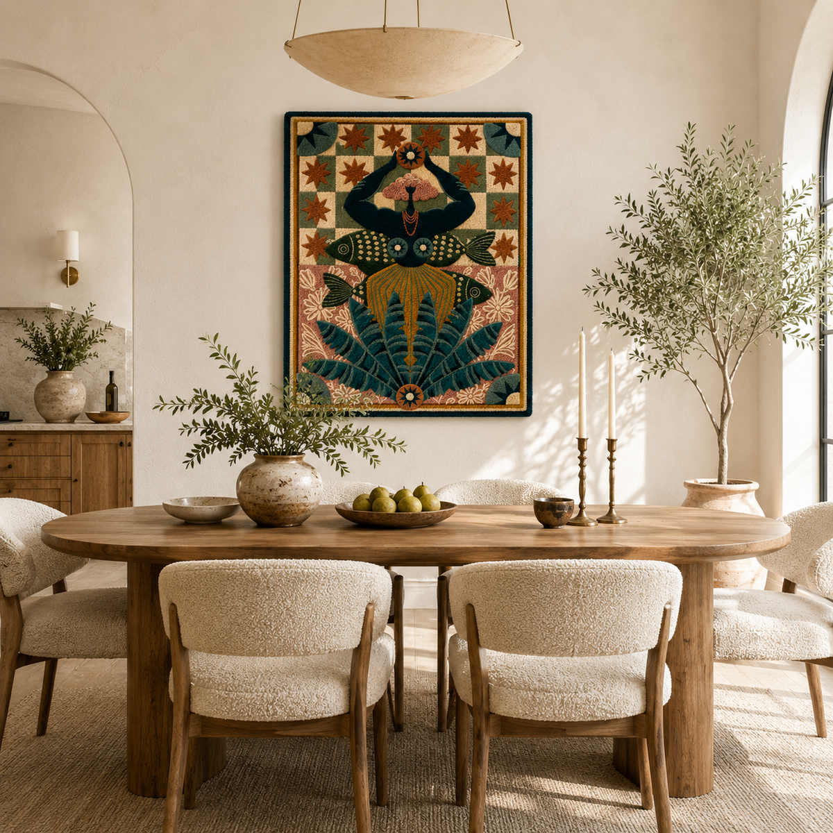 Hewn Earth Cinder Parade wall art featuring abstract earthy tones and textured design, ideal for modern home decor.