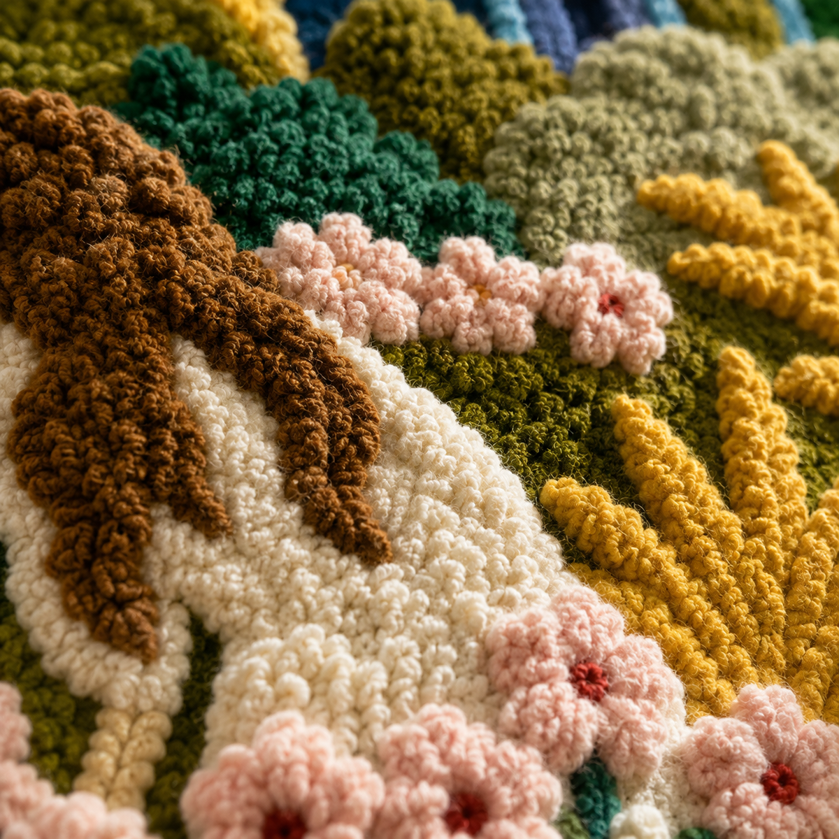 Hewn Earth Ember Wildflower wall art featuring vibrant wildflower design on a textured background.