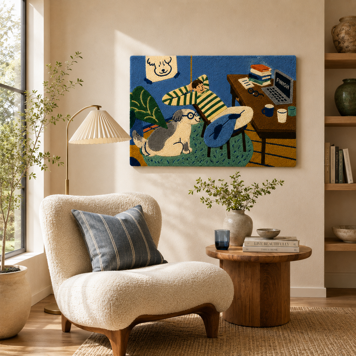 Gilded Fjord wall art by Hewn Earth featuring a serene landscape with gold accents and natural textures for modern interior decor.
