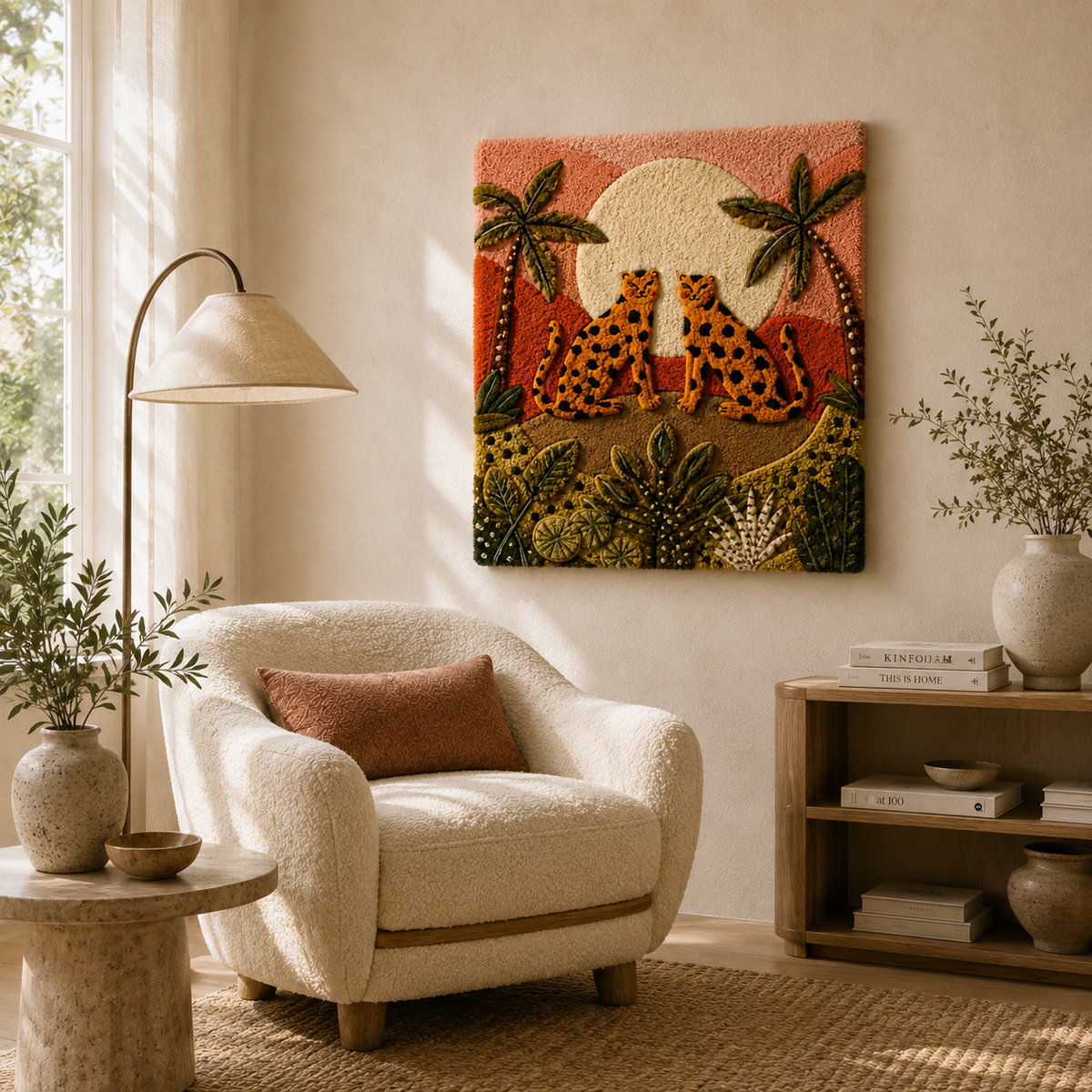 Luminous Mirage wall art by Hewn Earth featuring vibrant, abstract design on a canvas for modern home decor.