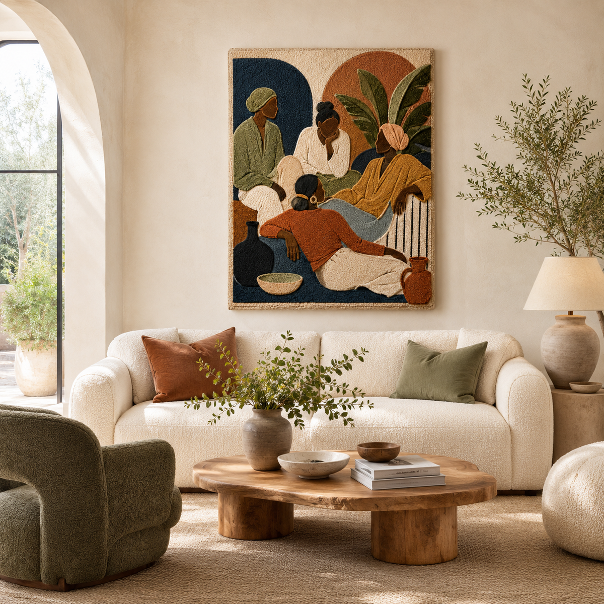 Hewn Earth Cinder Bracken wall art featuring natural earthy tones and botanical-inspired design for wall decor.