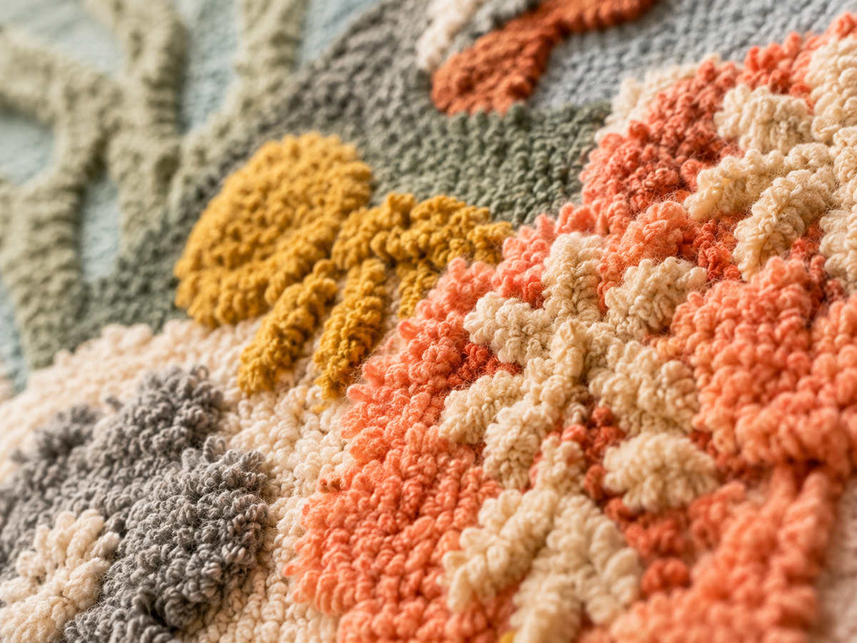 Hewn Earth Ember Iris wall art featuring vibrant, abstract floral design on a textured surface for modern home decor.