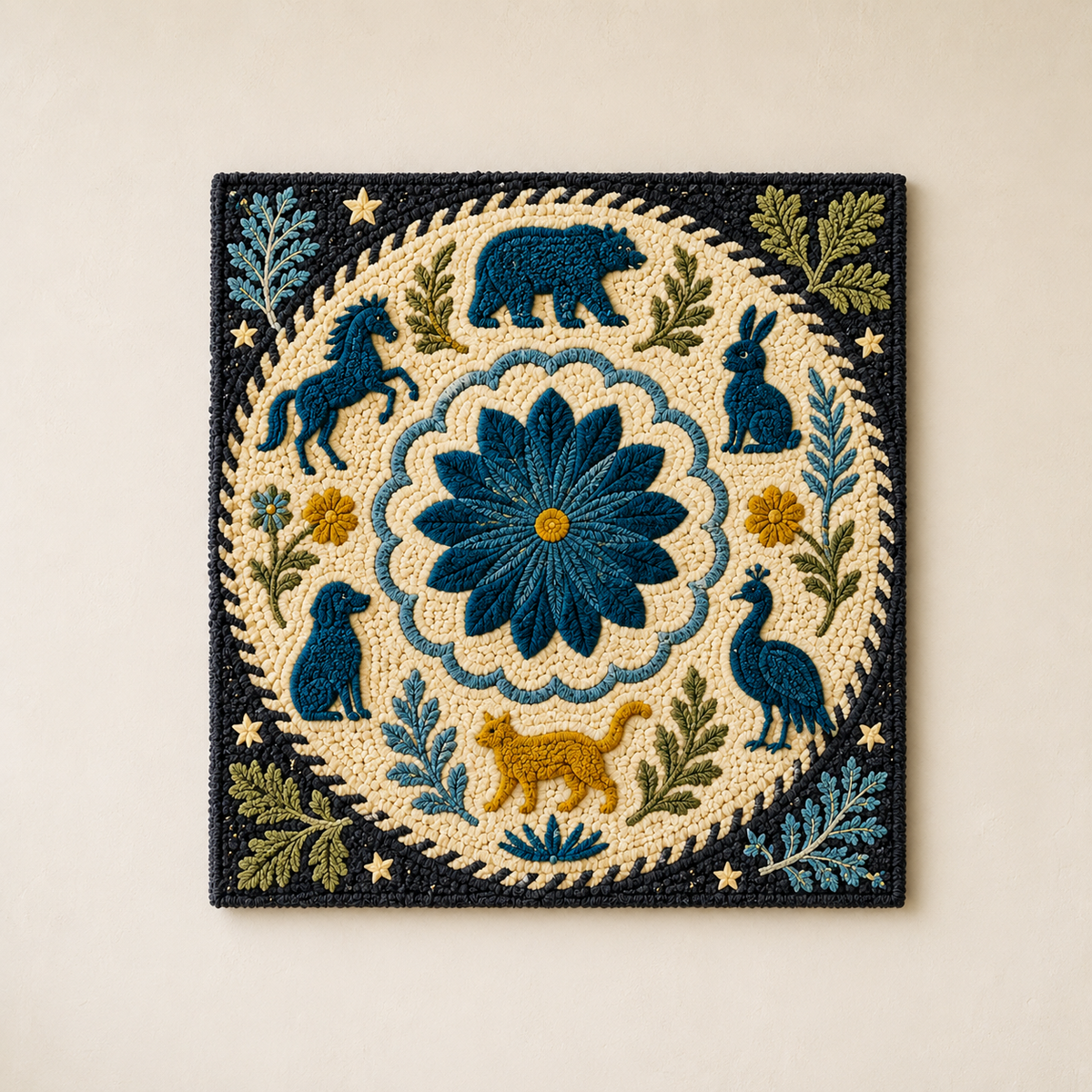 Hewn Earth Afterglow Reverie wall art featuring abstract, warm-toned design displayed on a modern living room wall.