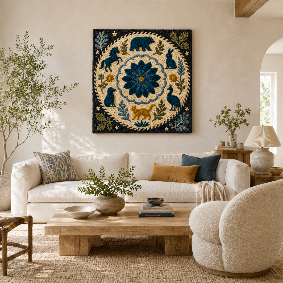 Hewn Earth Afterglow Reverie wall art featuring abstract, colorful design on a canvas for modern home decor.