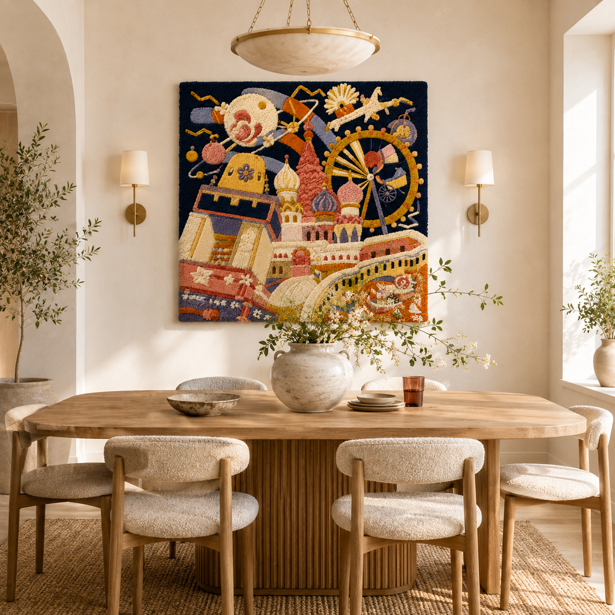Hewn Earth Ember Harbor wall art featuring abstract design with warm earth tones and textured surface for modern home decor.