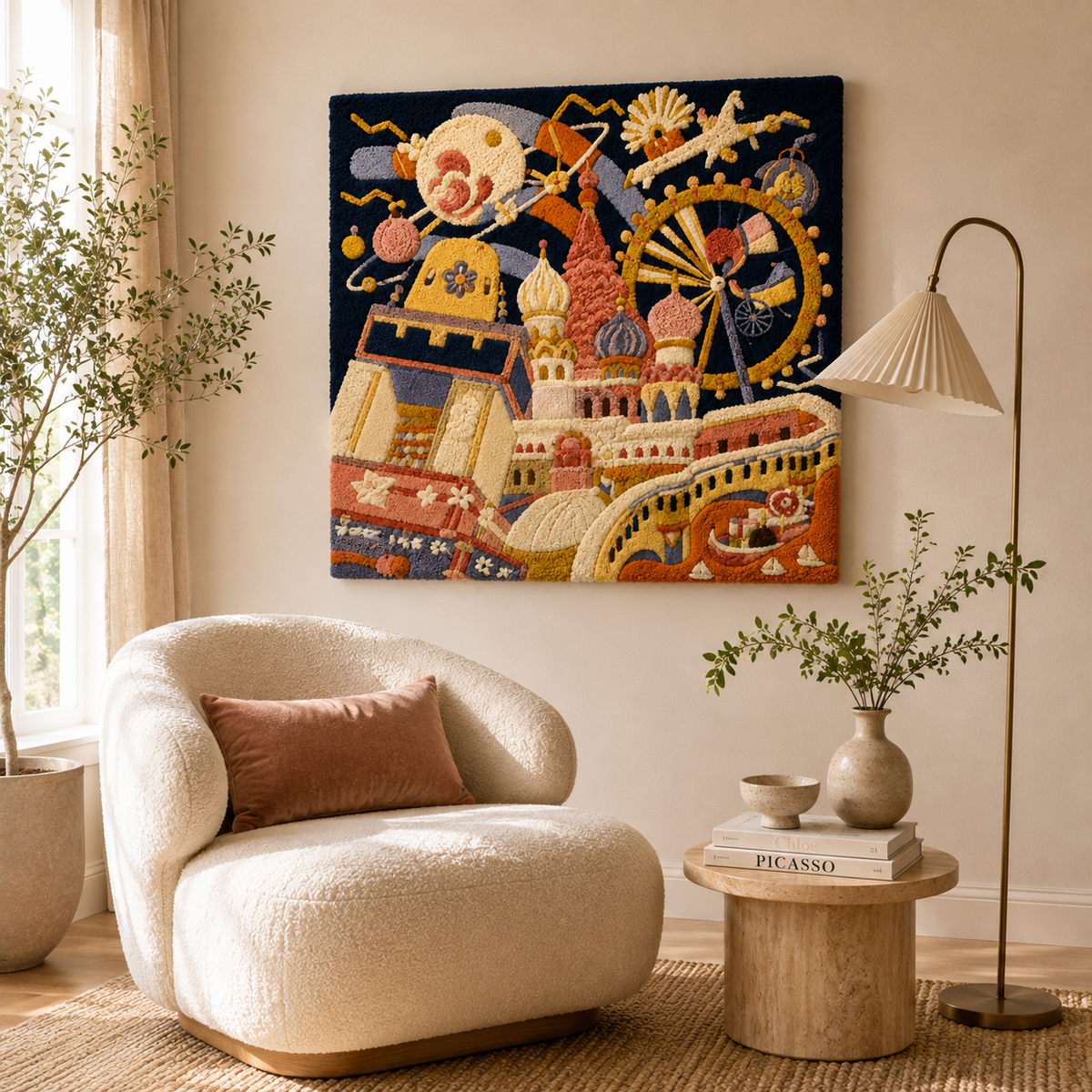 Hewn Earth Ember Harbor wall art featuring a textured, abstract design in earthy tones for modern interior decor.