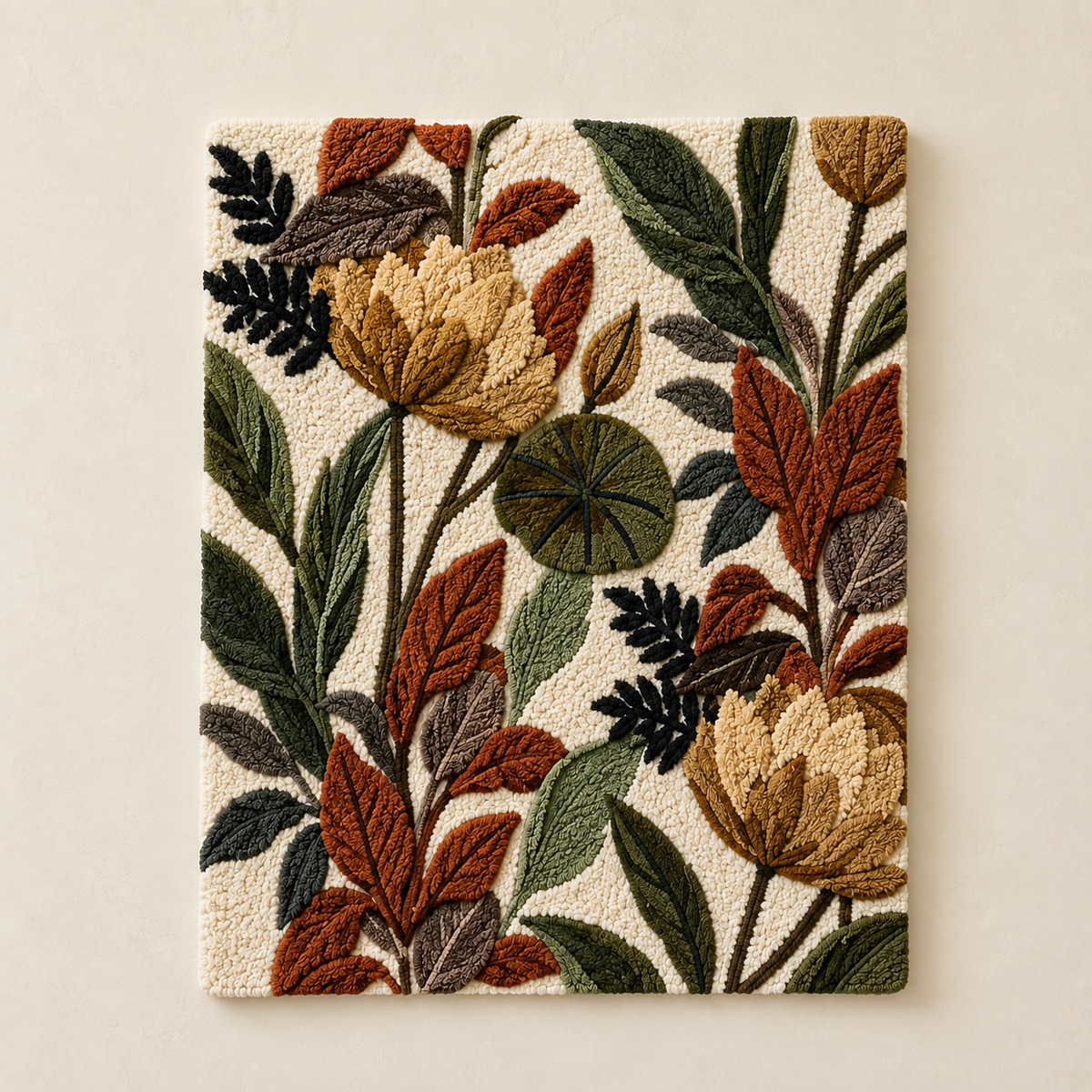 Hewn Earth Luminous Veranda wall art featuring a vibrant, colorful design displayed on a modern living room wall.