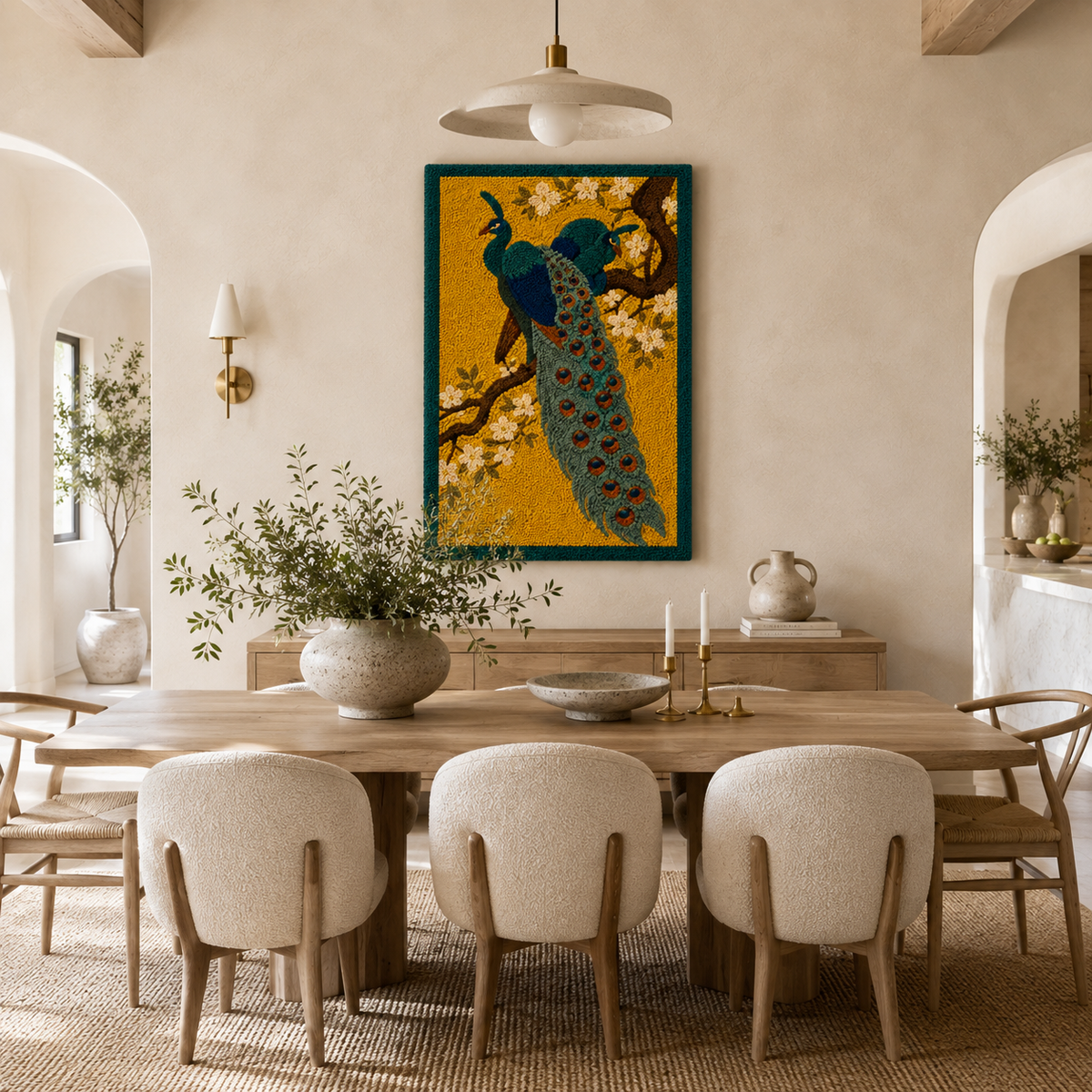 Hewn Earth Ember Fable wall art featuring warm, abstract design with earthy tones, suitable for modern home decor.