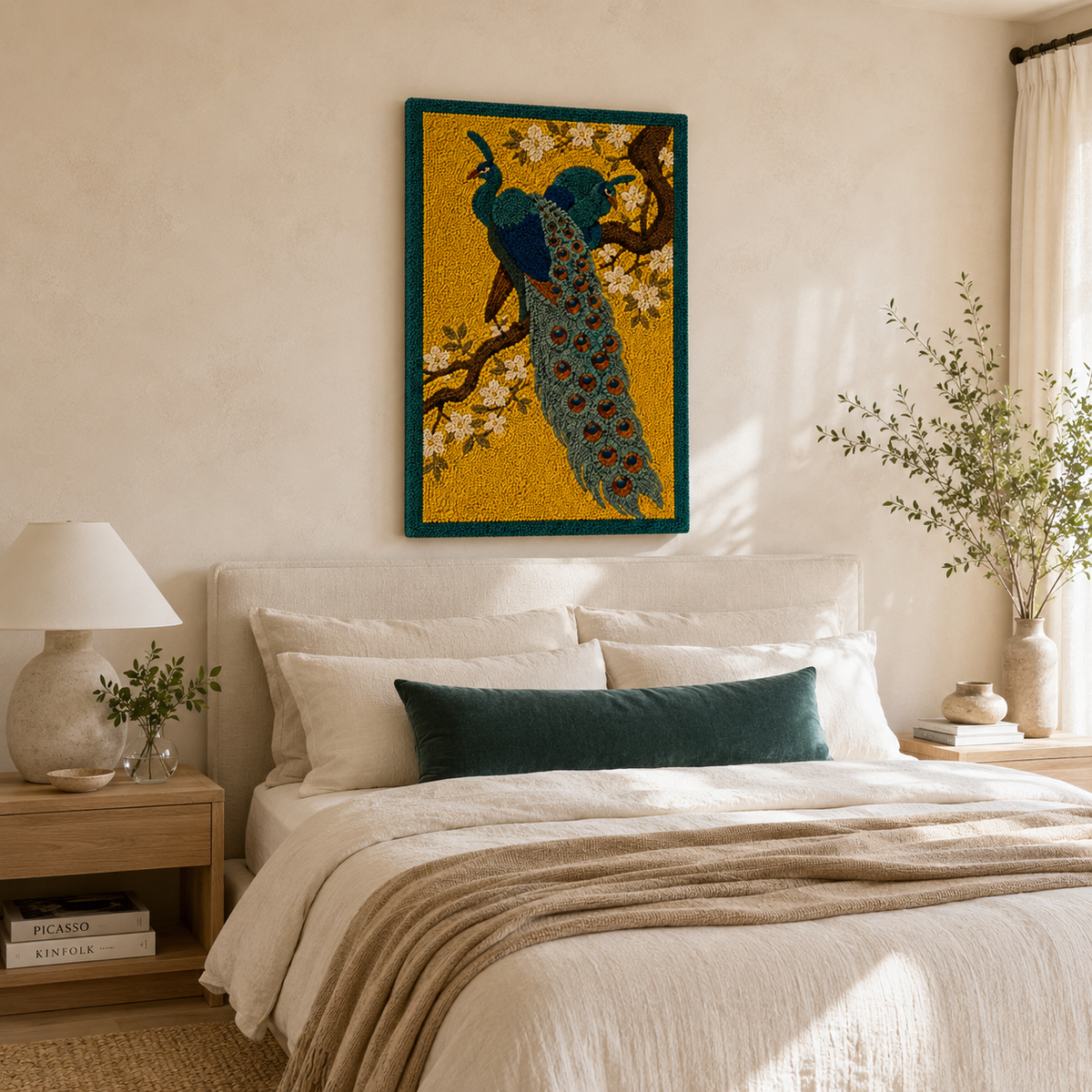 Hewn Earth Ember Fable wall art featuring warm, abstract design with earthy tones on a neutral background.