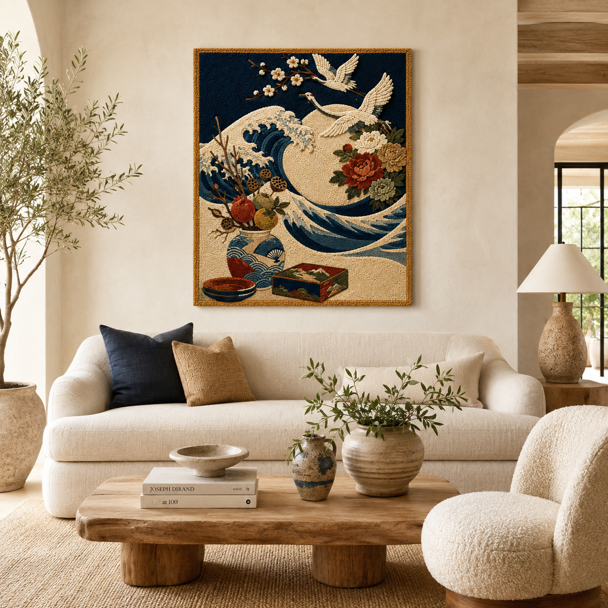 Hewn Earth Gilded Meadow wall art featuring a serene landscape with golden accents, suitable for elegant home decor.