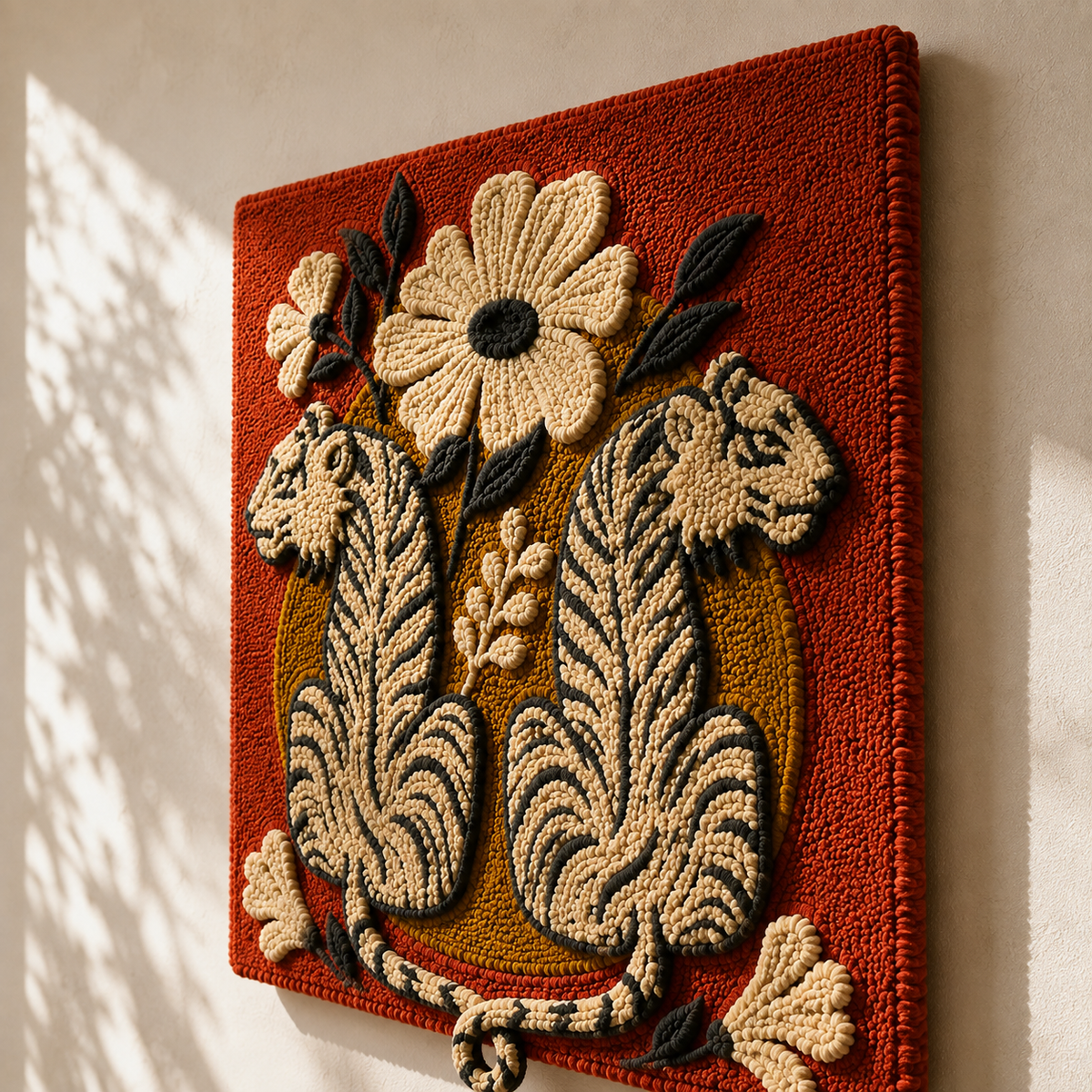Hewn Earth Cinder Juniper wall art featuring a detailed illustration of a juniper branch with green foliage on a neutral background