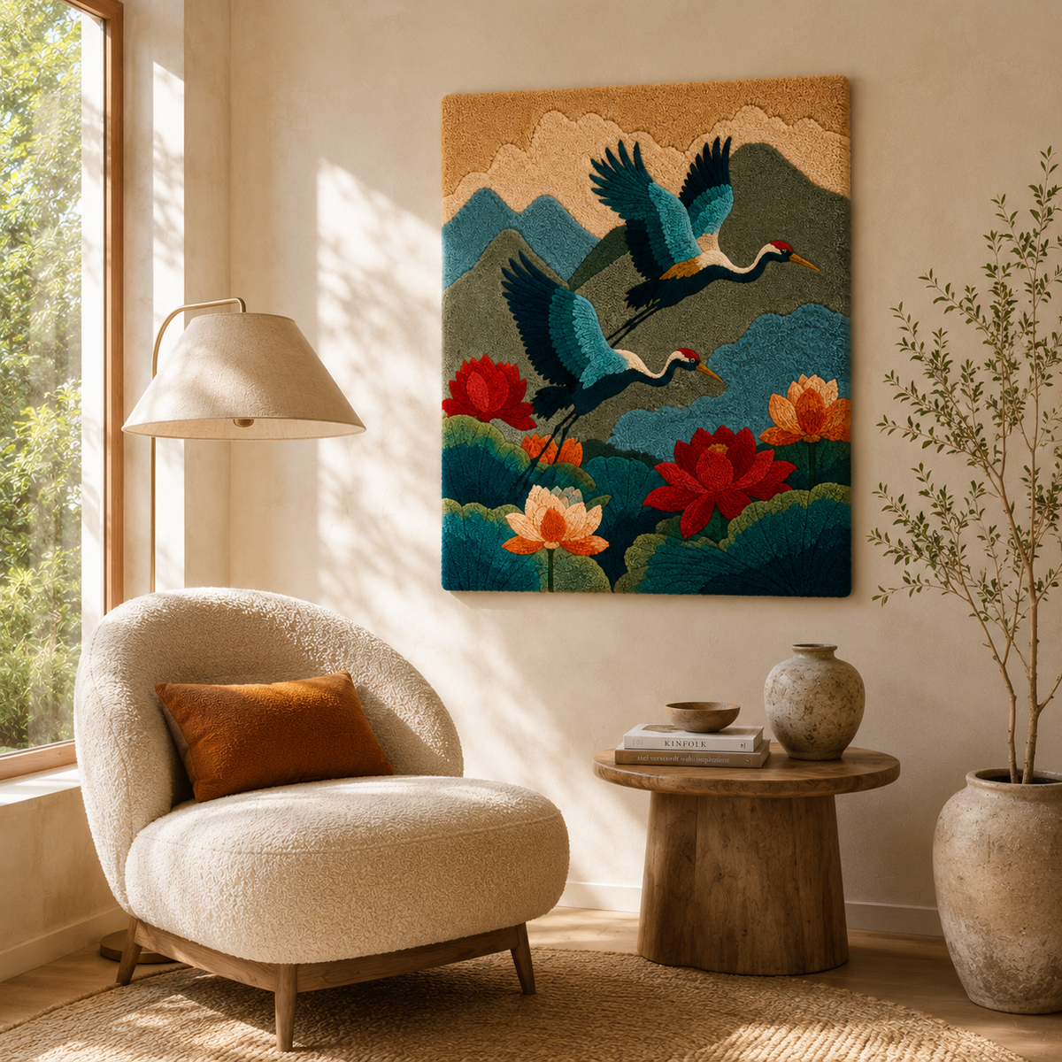 Hewn Earth Ember Quarry wall art featuring textured, earthy-toned abstract design suitable for modern home decor.