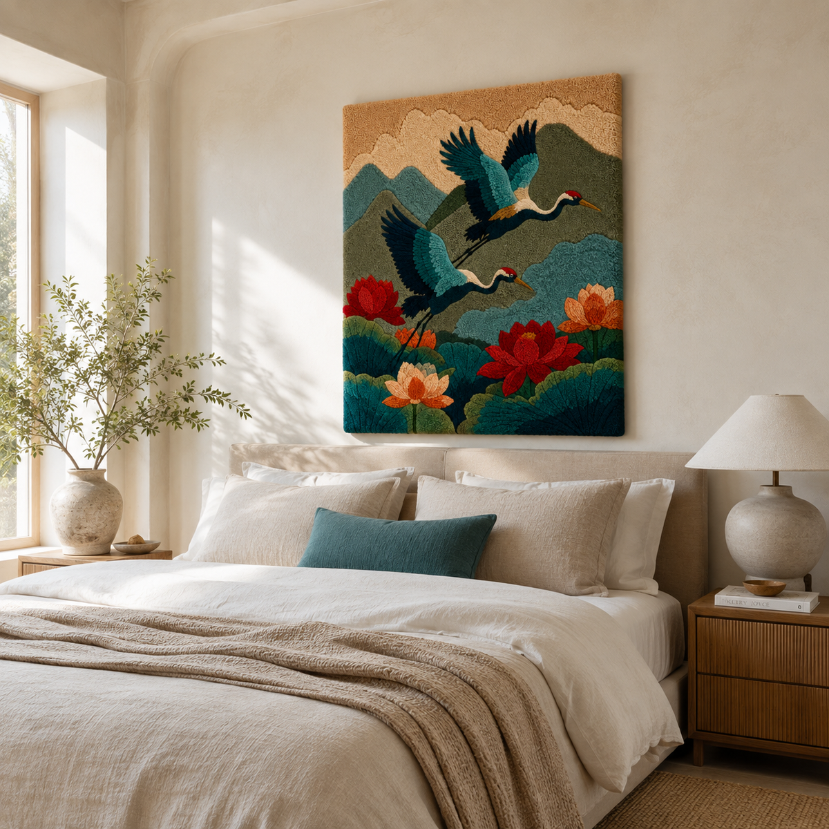 Hewn Earth Ember Quarry wall art featuring abstract earthy tones and textured design on a neutral background.